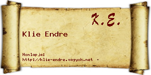 Klie Endre névjegykártya